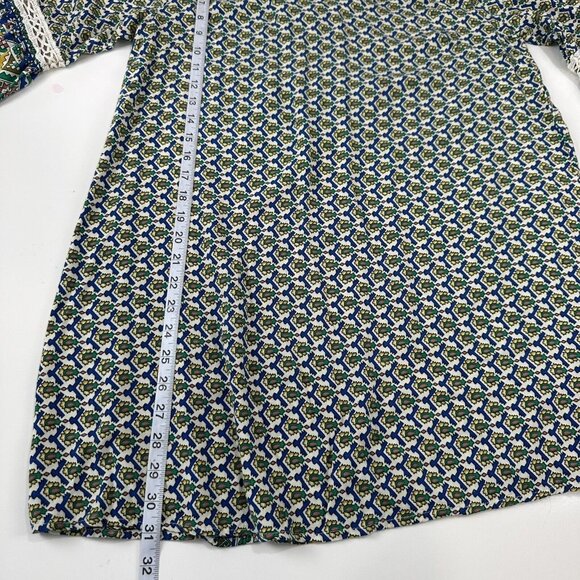 Umgee Womens Boho Tunic Dress SZ M Paisley Multicolor 3/4 Bell Sleeves V-Neck - Picture 6 of 16